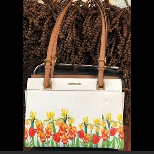 calvin klein tote floral